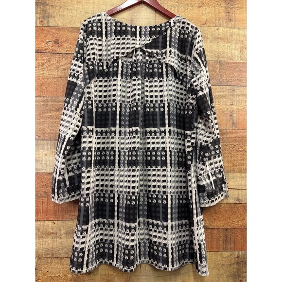 Thakoon For Designation Black & White Geometric Print Long Sleeve Dress XL - Picture 5 of 6